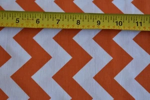 By 1/2 Yd, Orange & White Chevrons, Riley Blake/"Chevron"/RBD/C320, N2164 - Picture 1 of 5