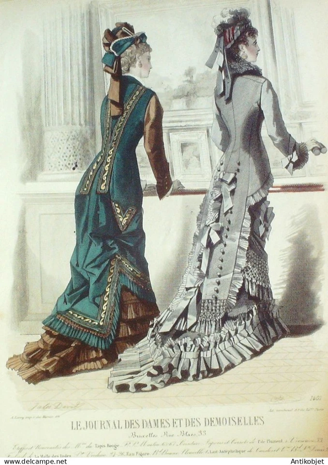 Gravure Mode J.Dames & Demoiselles 1870 # 1401 (Old Fashion plate) - Photo 1/1