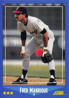Fred Manrique 1988 Score 139  Chicago White Sox Rookie Baseball Card - Image 1 of 2