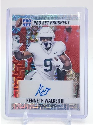 KENNETH WALKER III 2022 LEAF PRO SET PROSPECT SILVER MOJO AUTO /25 Q4408 - Image 1 of 2
