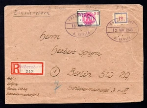 GERMANY 1945 LOCAL POST REGISTERED FREDERSDORF B. BERLIN COVER - Picture 1 of 2