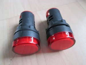 Lote (2) Luz Indicadora LED Roja AD16-22DS 12V AC/DC 20mA 1-1/8" 28mm #E11AD - Imagen 1 de 9