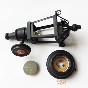 1:12 Scale Dollhouse Miniature LED Metal Black Wall Lights Lamp Light up Bedroom - Picture 1 of 9