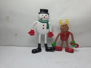 vintage Bendable Christmas figures frosty and friend Bendable Toys Christmas  - Picture 1 of 4