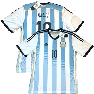 2014 Argentina Home Jersey #10 Messi XL adidas World Cup ALBICELESTE Kit - Image 1 of 4
