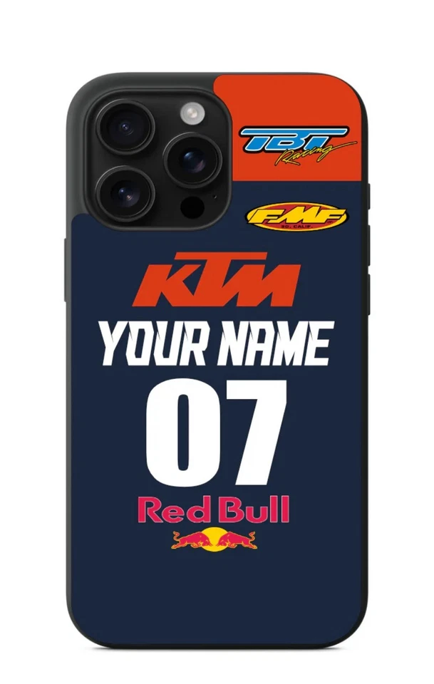 TITAN MOTO PROPS Custom KTM iPhone Case Add Your Name & Number DirtBike PhoneCover