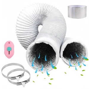 Tubo di scarico 125mm Bianco PVC Alluminio Tubo flessibile AluFlex - Foto 1 di 12