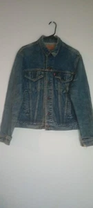 VTG Levis Denim Biker/ Trucker Jacket 70506 0216 Sz40 USA 80s Sm Flaw On Sleev F - Picture 1 of 7