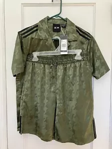 Adidas Ivy Park Halls of Ivy XS Satin Top + XS Shorts Unisex Set Green Wild Pine - Picture 1 of 24