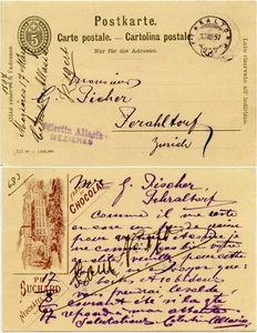 SVIZZERA 1897 CANCELLERIA ILLUSTRATA SUCHARD CIOCCOLATO PUBBLICITÀ FEHRALTORF - Foto 1 di 3