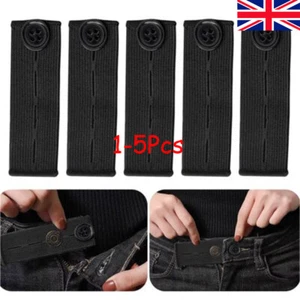 1-5PCS Waist Band Extender Button Trouser Maternity Expander Jeans Elastic Pant - Picture 1 of 13
