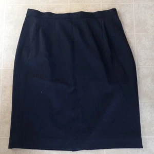 VTG Austin Reed London New York Skirt Navy Blue 100% Wool Sz 16 - Picture 1 of 3