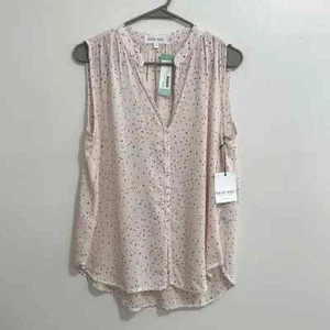 Neu mit Etikett Bella Dahl Elysia Damen-Tanktop pink schwarz gepunktet Knopfleiste Medium - Bild 1 von 5