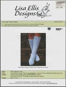 Lisa Ellis Designs Knitting Pattern - Knee High Fixation Socks - knit in 3 sizes - Picture 1 of 2