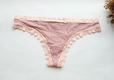 Mujeres Sexy Tanga Punto Suave y Encaje Ropa Interior Hipster Tanga Bragas Rosa XS-S-L Foto 1 de 4
