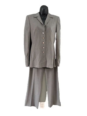 De Colección Escada Mujer Gris Forrado Mezcla de Lana Pantalón Traje con Blazer Chaqueta Talla 38 Foto 1 de 4