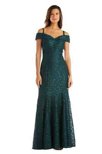 Petite R&M Richards Women's Off-The-Shoulder Lace Gown - Mother of the Bride Dre - Picture 1 of 40