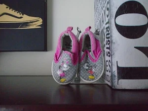 Disney Mickey Minnie Shoes Baby Girl Size 2 Multicolor Canvas Breathable Slip On - Picture 1 of 3