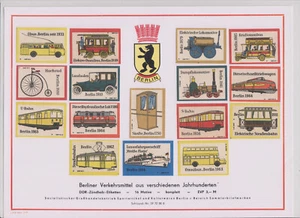 DDR Zündholz Etiketten - Berliner Verkehrsmittel aus verschiedenen Jahrhunderten - Bild 1 von 1