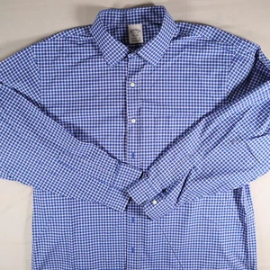 Brooks Brothers Regent Fit Long Sleeve Button Up Shirt Mens 17.5 X 35 Checked - Picture 1 of 12