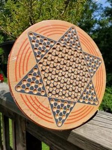 Wooden Crafted Quality Wood Chinese Checkers Board Game Set Factory sealed 11" - Picture 1 of 5