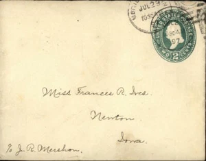1897 Newton Iowa Envelope cover Frances R. Ives - Picture 1 of 2