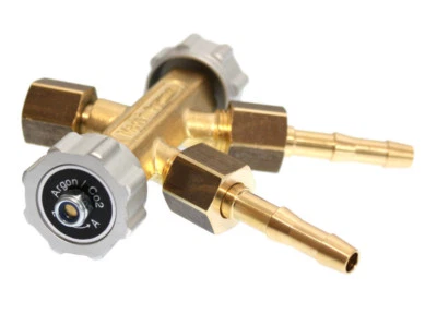 Doppelabzweigventil für Schutzgas, Argon, Corgon Tycon Schweißen Gasverteiler - Bild 1 von 2