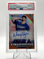 2022 Topps Finest #AEAWB Walker Buehler Aura Excellence Orange Auto /25 PSA 10