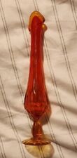 Fenton Glass Swung Pedestal Vase Red 10"