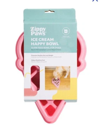 Zippypaws Slow Feed Ice Cream Pet Bowl  Promotes Healthy Diet And Weight 4 Cups - Image 1 of 2
