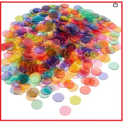 Paquete de 1000 fichas de bingo de 3/4 pulgadas color mezclado* Foto 1 de 4