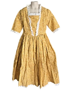 Girls Vintage Cottagecore Prairie Pioneer Floral Handmade Costume Long Dress 8? - Picture 1 of 11