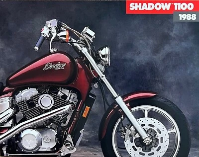Honda Shadow 1100 1988 folleto de ventas de 4 páginas literatura nuevo en stock (no repro) Foto 1 de 4