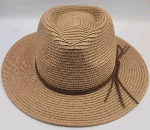 furtalk beach sun straw hat Wide Brim Leather Braided Band - Picture 1 of 8
