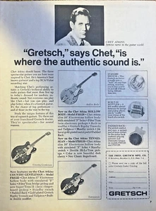 1966 Vintage Advertisement Gretsch Guitars Chet Atkins - Picture 1 of 1