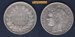 5 Francs 1870 K Bordeaux TB TTB VIII Cérès M +E.A sans Légende G Déf N 1870-1871 - Foto 1 di 1