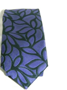 Men's Silk Tie  by J Ferrar purle and black Modern style  - Picture 1 of 5