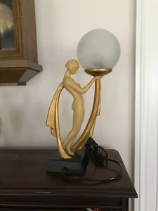 Really Nice Art Nouveau Style Nude Lamp - AE gr - Picture 1 of 4