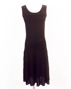 EUC Cynthia Rowley Knit Solid Little Black Dress A-Line Rayon Nylon SZ S - Picture 1 of 5