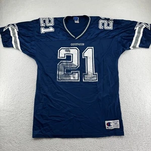 Vintage Champion Dallas Cowboys Deion Sanders Jersey Mens 48 Blue USA Prime Time - Picture 1 of 7