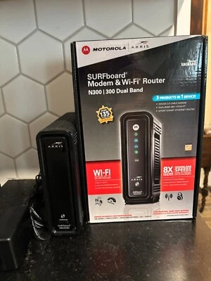 Motorola SBG6580 SURFboard 343 Mbps 4 Port Gigabit Wireless Cable Modem Router - Image 1 of 4