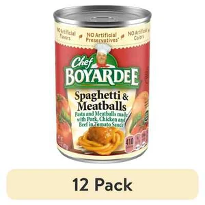 (12 pack) Chef Boyardee Spaghetti and Meatballs, Microwave Pasta, 14.5 oz each - Picture 1 of 8