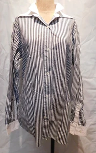 KAL RIEMAN Striped Button Front Blouse Size 12 - Bild 1 von 4