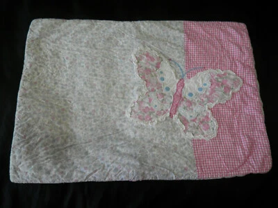 Corbata Pottery Barn Kids estándar falsa floral cierre mariposa azul rosa guinga Foto 1 de 4