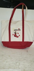 LEGOLAND FLORIDA RESORT CANVAS TOTE BAG RED Handles 18" SHOPPING BEACH LEGO MINT - Picture 1 of 14