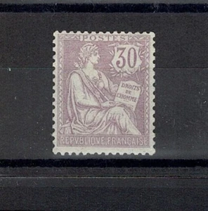 FRANCE STAMP YVERT 128 SCOTT # 137 " RIGHTS OF MAN 30c VIOLET " MH VF J117 - Picture 1 of 2