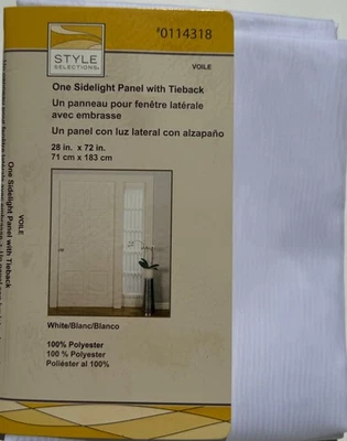 Style Selections High twist voile 72'' Polyester Sheer Single Panel w/Tieback - Image 1 of 4