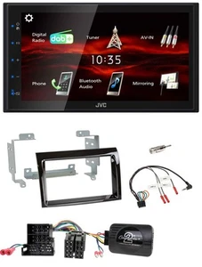 JVC USB Bluetooth Lenkrad DAB 2DIN Autoradio für Fiat Peugeot Citroen klavierlac - Bild 1 von 10