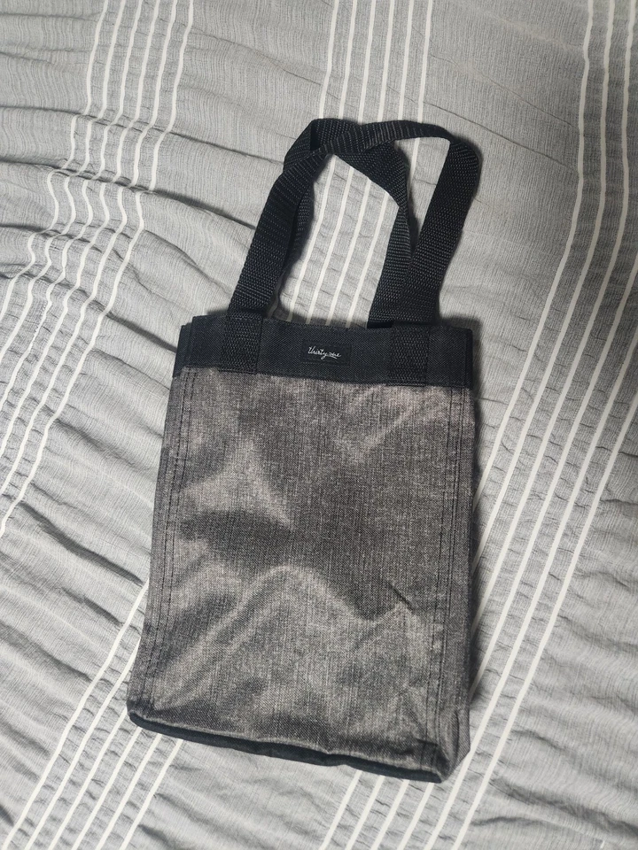 Thirty One SMALL Essential Storage Tote Charcoal Crosshatch 31 Gifts Bag - Image 1 of 4