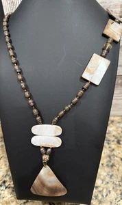 34 Zoll Kupfer Barock Perlen & Muschel Halskette - Bild 1 von 13